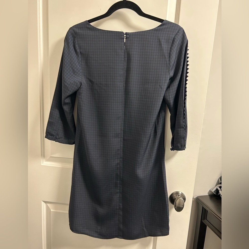 MAISON SCOTCH Scotch and Soda Houndstooth Navy Spike Shift Dress C'est Chic - Picture 8 of 8